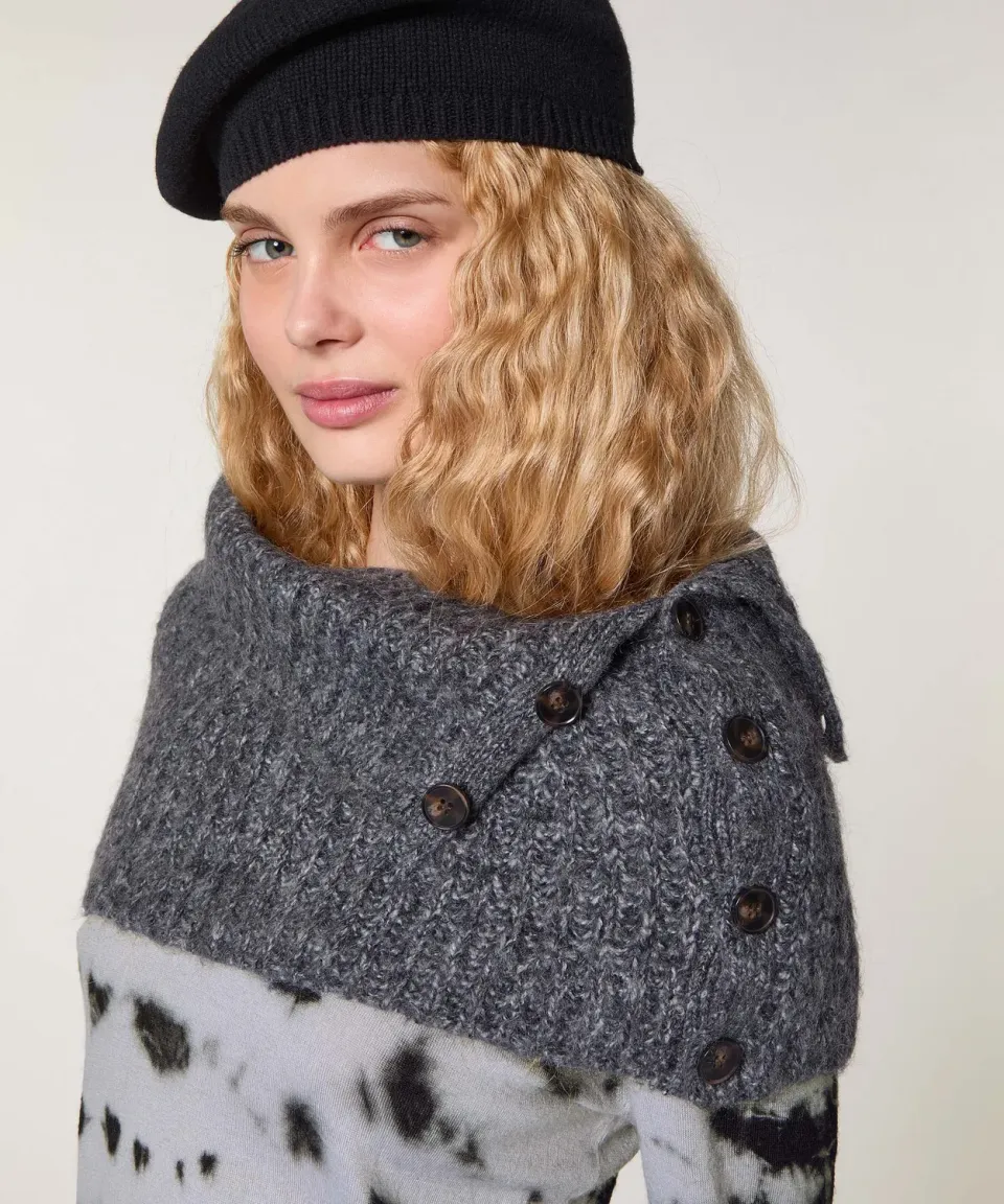 Rodier collo maglia grossa grigio erica