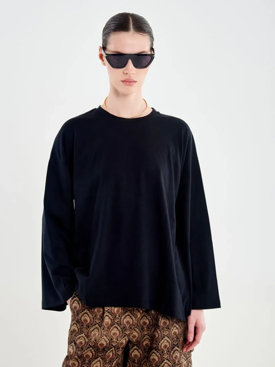 Vicolo T-shirt Maniche Ampie nero Taglia Unica