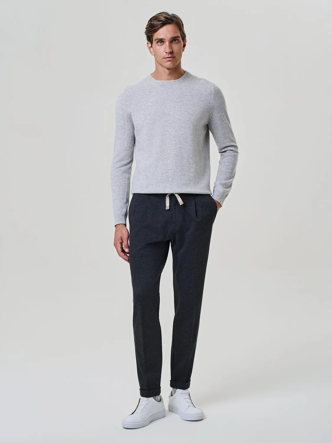 Paul Taylor Pantalone Jersey Cavallery Grigio Coulisse