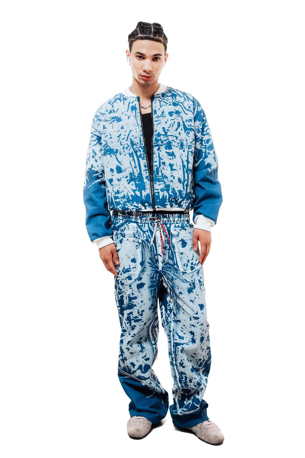 Marcello Pipitone Bomber Baby Blue giacca cotone azzurra