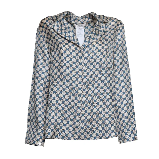 MaxMara Timeless Cora camicia blu multicolour seta
