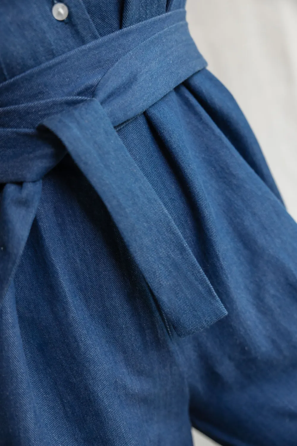 Jyoti Amrita tuta denim cotone bio blu indaco