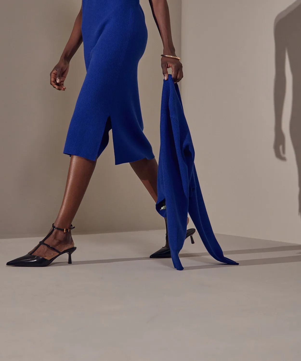 Rodier abito maglia midi senza maniche blu oltremare