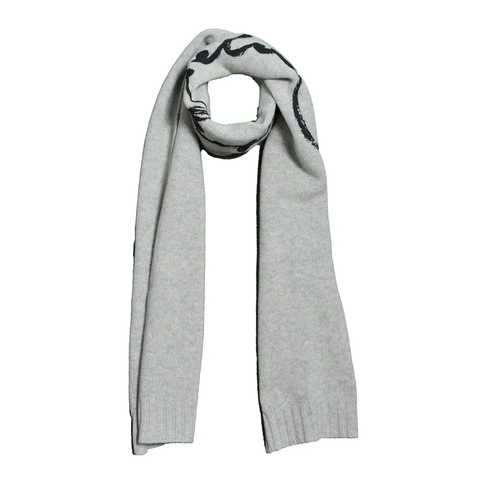 MM6 Maison Margiela S52TE0064 sciarpa grigio chiaro lana