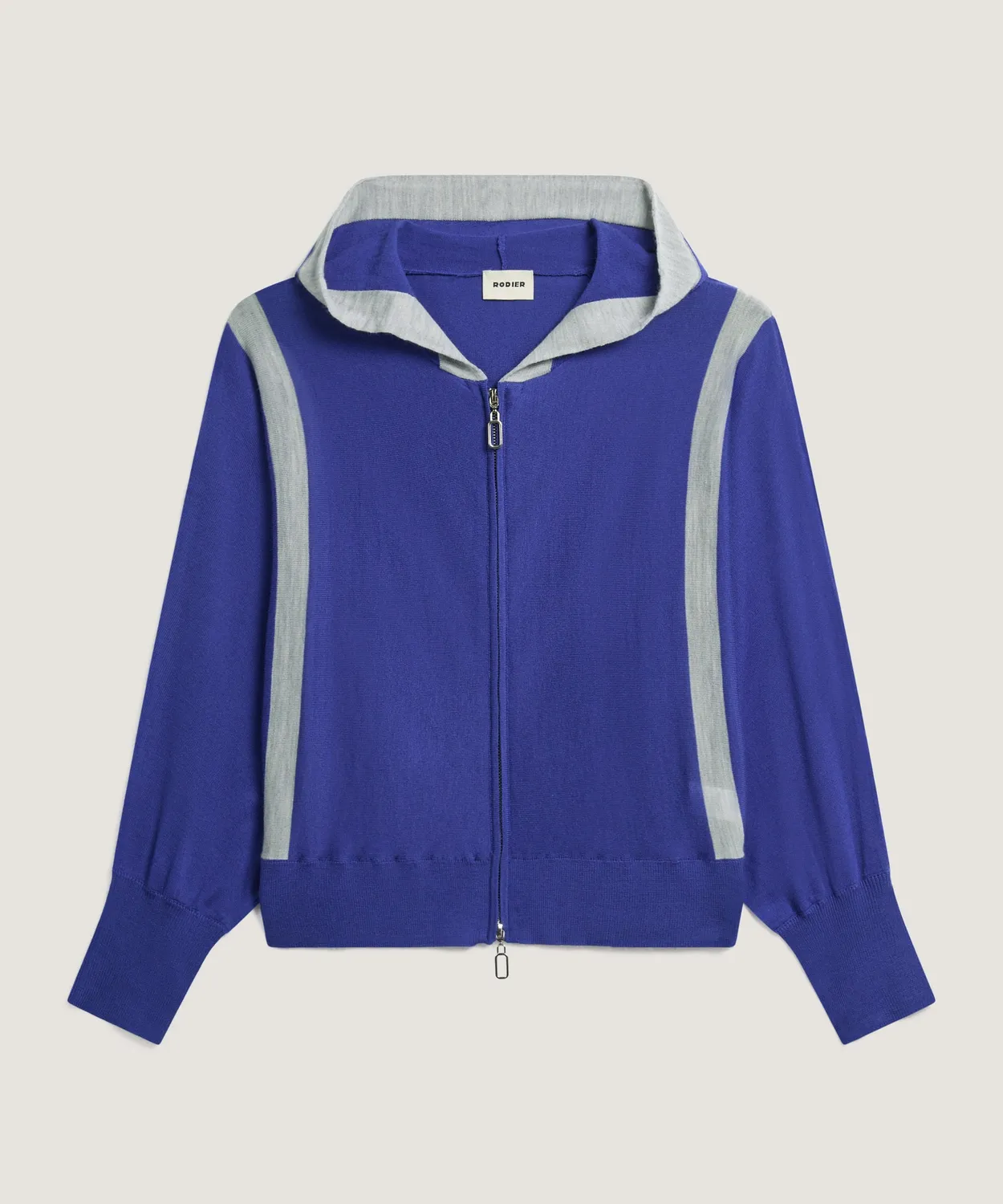 Rodier Gilet cappuccio merino Blu Oltremare taglia L