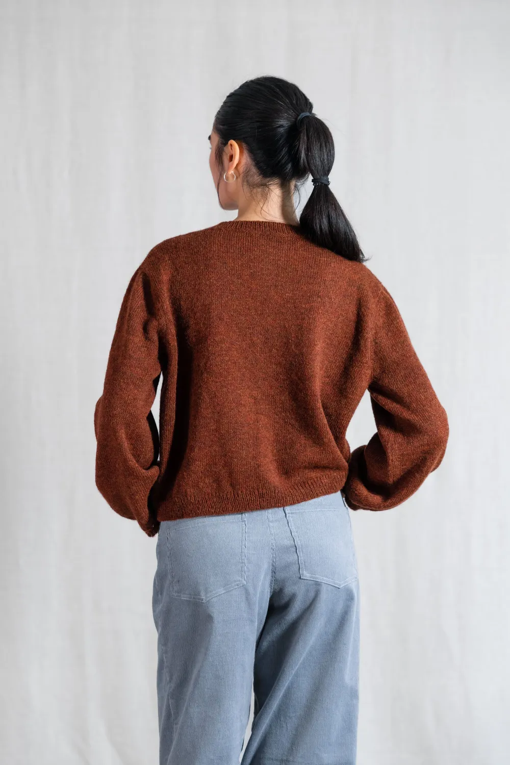 Jyoti Fair Works Sullana cardigan marrone baby alpaca