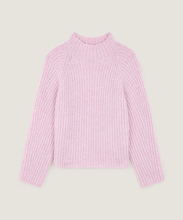 Rodier maglione oversize maglia grossa rosa pallido