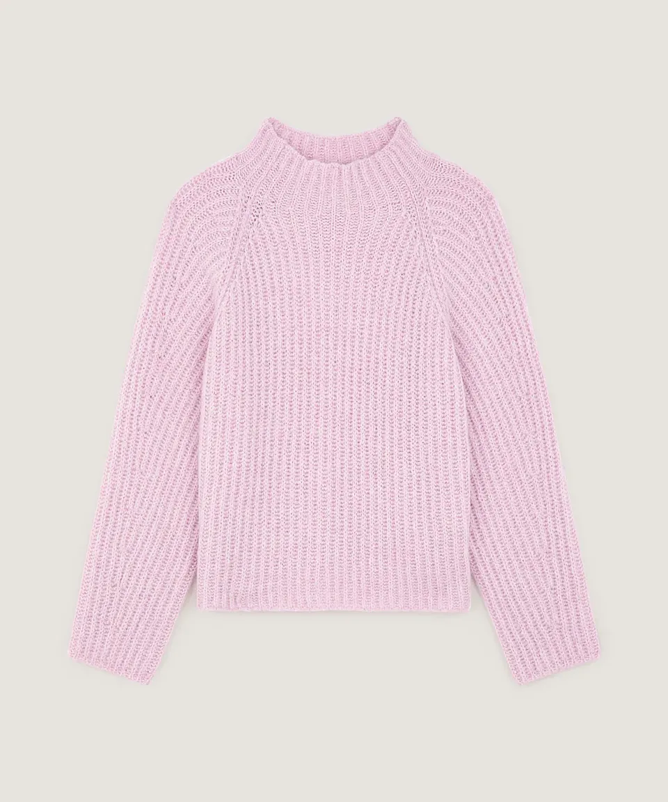 Rodier maglione oversize maglia grossa rosa pallido