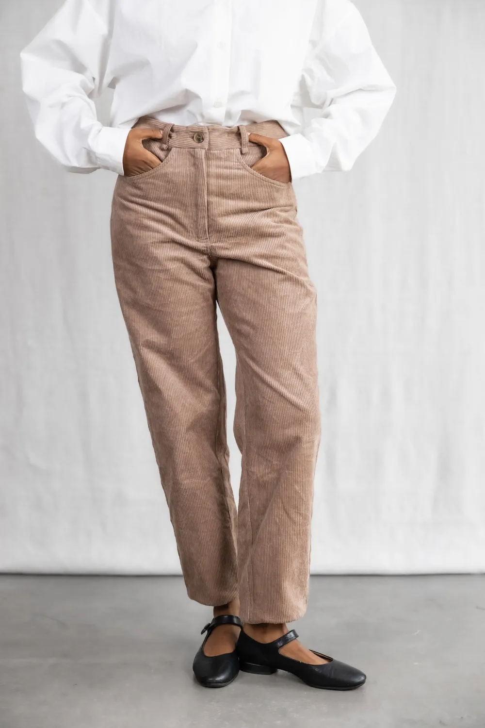 Jyoti Fair Works Palash pantaloni donna cappuccino velluto