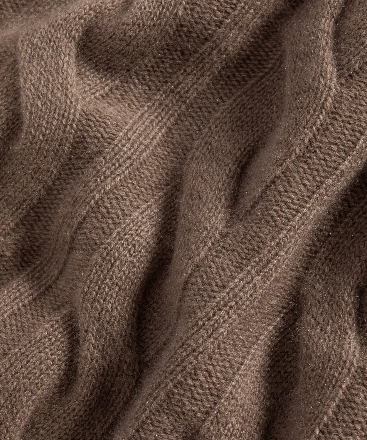 Rodier Maglione corto cashmere trecce marrone havana