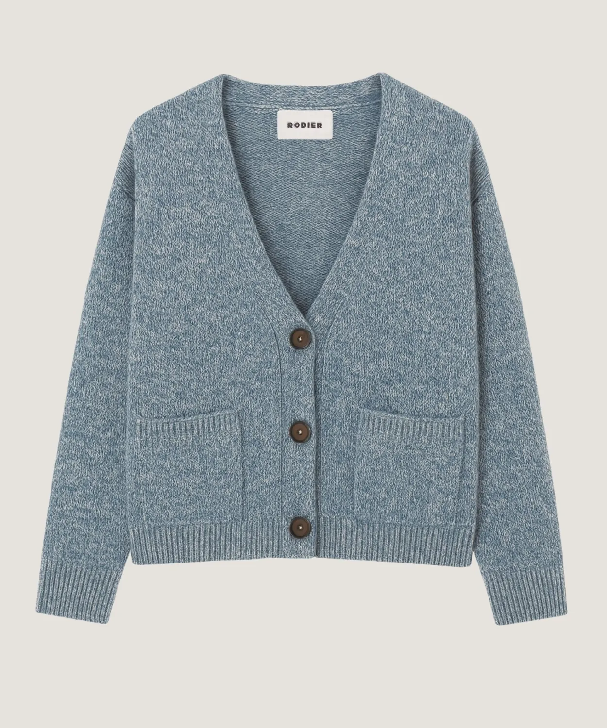 Rodier Cardigan Corto Melange Blu