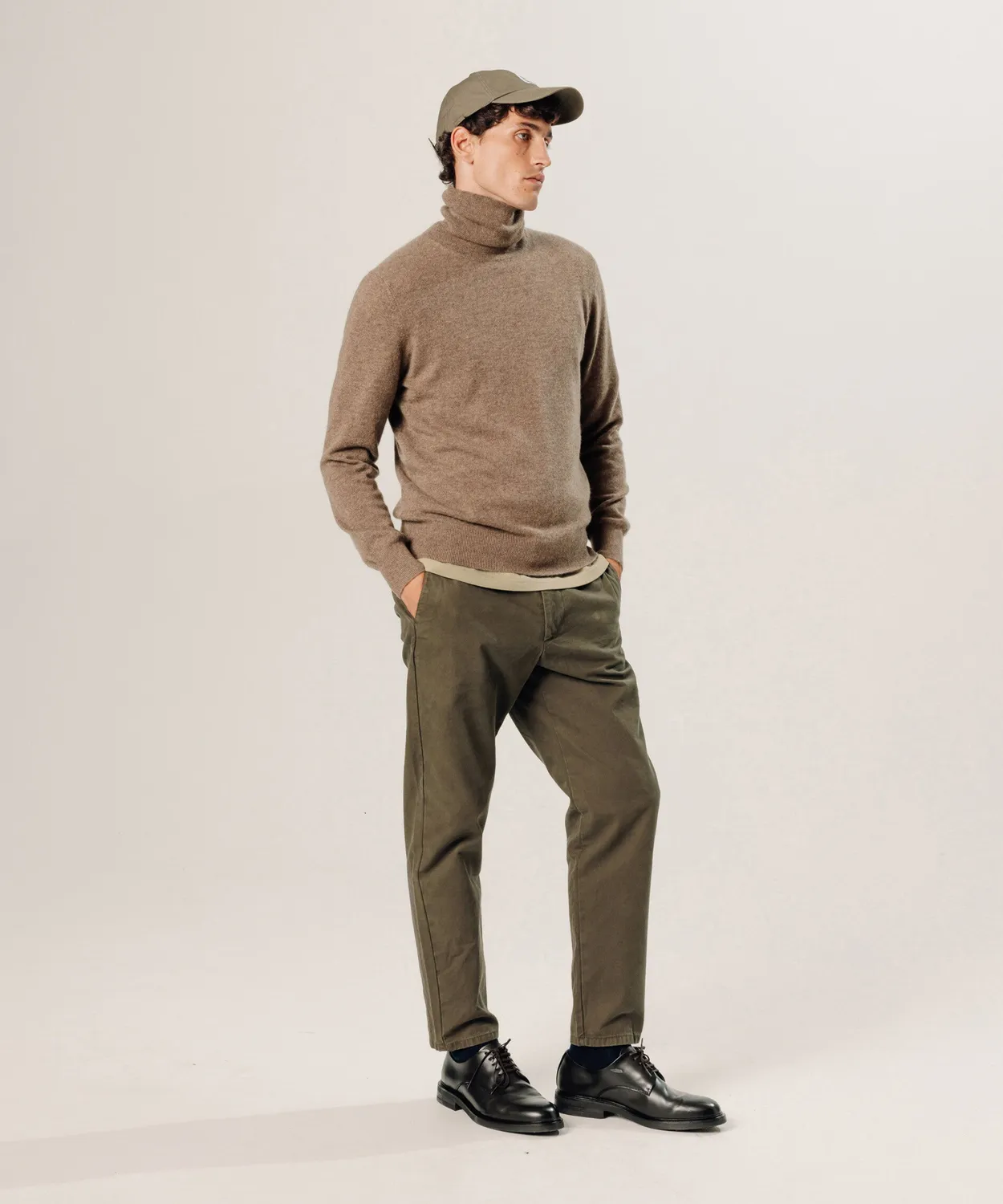 Rodier Pullover Dolcevita Cashmere Marl Taupe Uomo