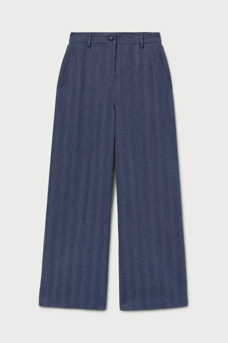 PORTS PW000TJD09-YWC075 pantaloni palazzo blu navy indaco