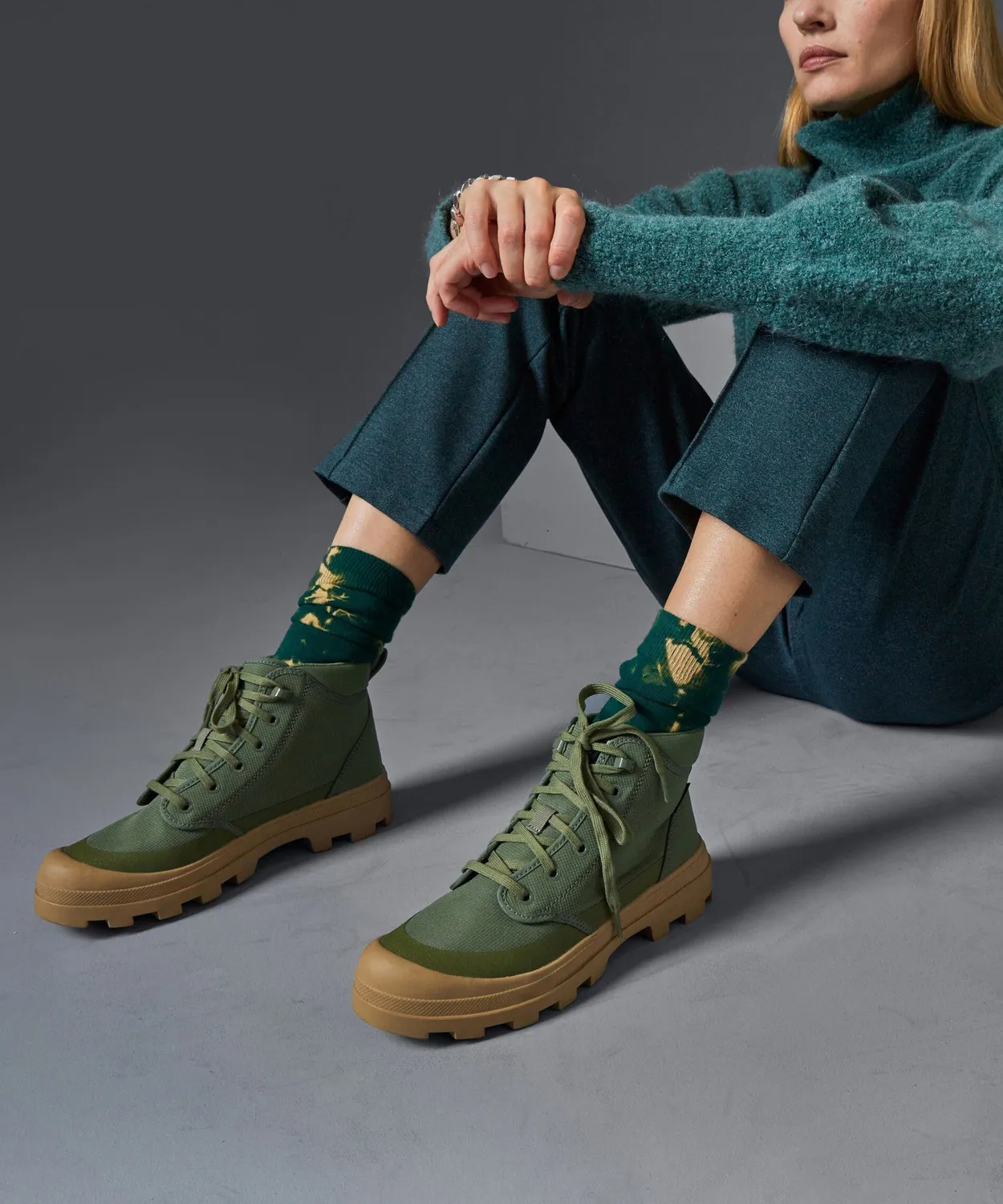 Rodier Calzino Tie-Dye Cotone Verde Scuro 35-45