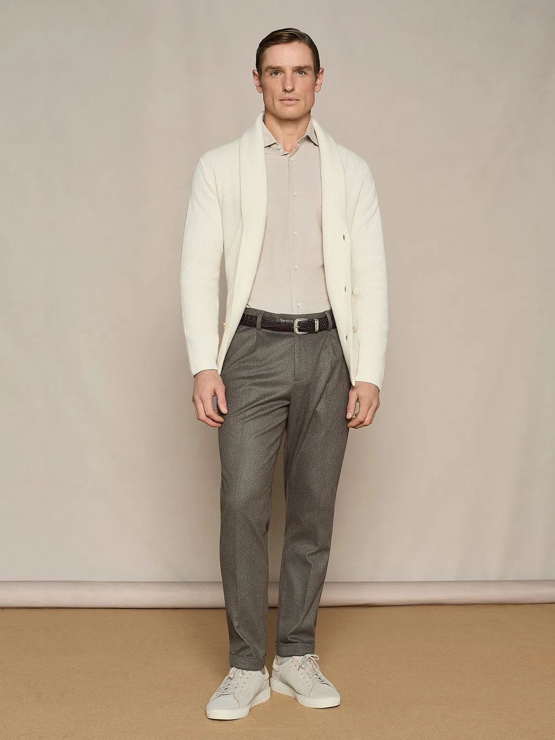 Paul Taylor Camicia Velluto a Coste Cotone Burro