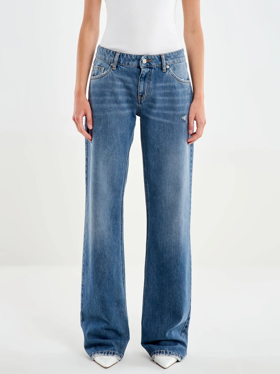 Vicolo Basma Straight jeans blu vita bassa