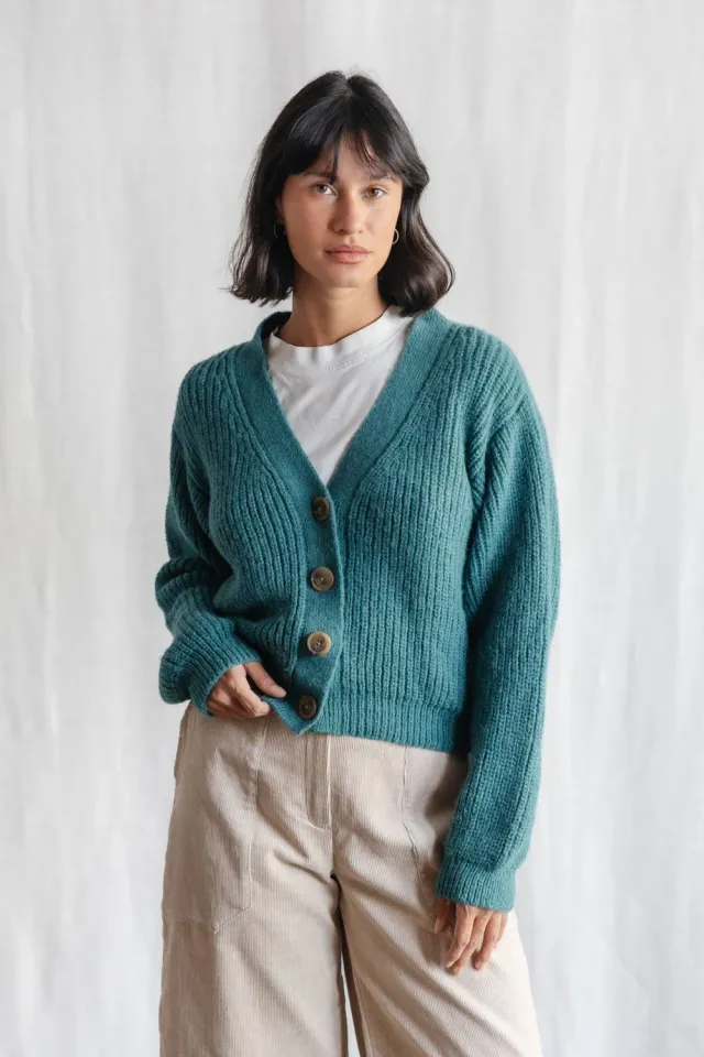 Jyoti Fair Works Aipena Ocean cardigan baby alpaca