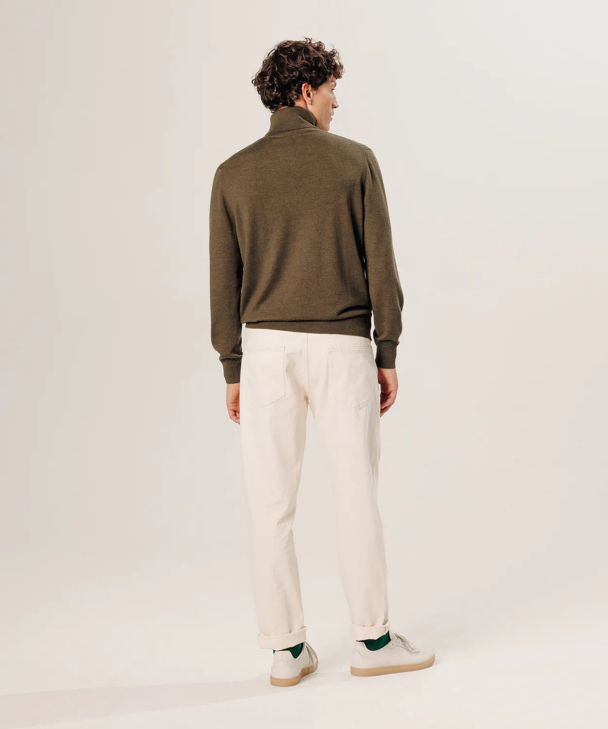 Rodier maglione dolcevita merino bark brown uomo