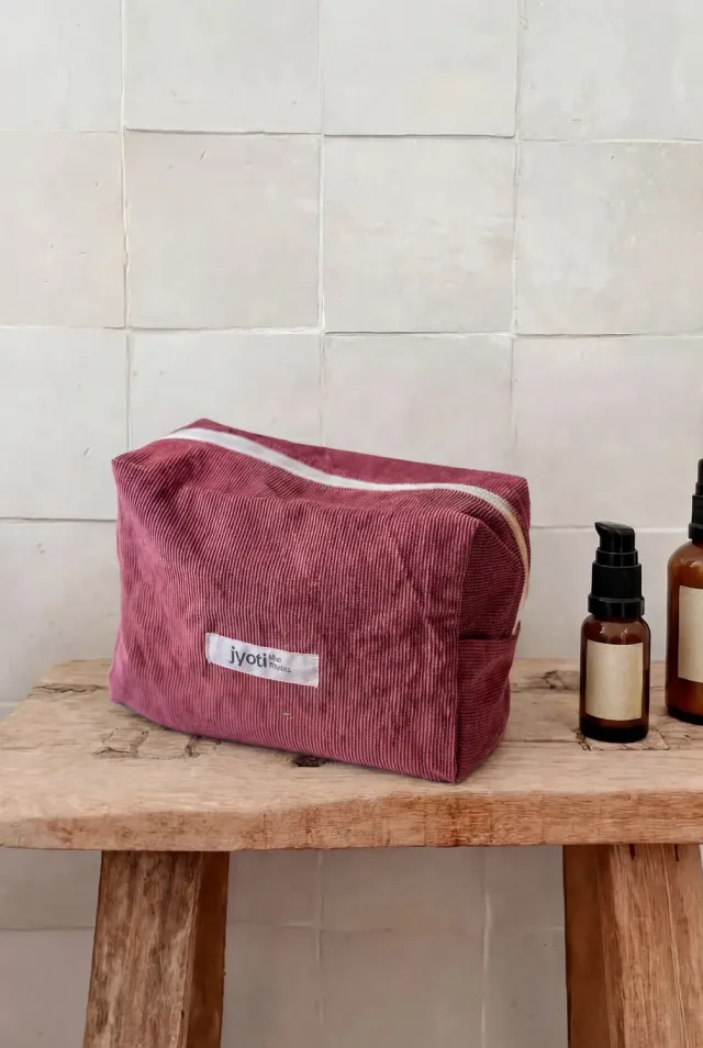 Jyoti Snaan beauty case cotone rosa velluto