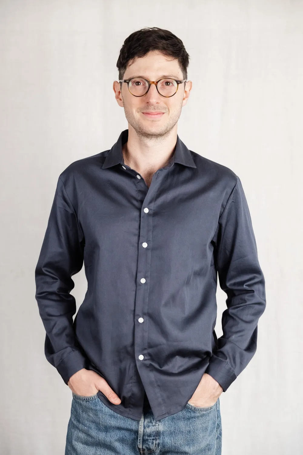 Jyoti Himat camicia cotone uomo grigio scuro