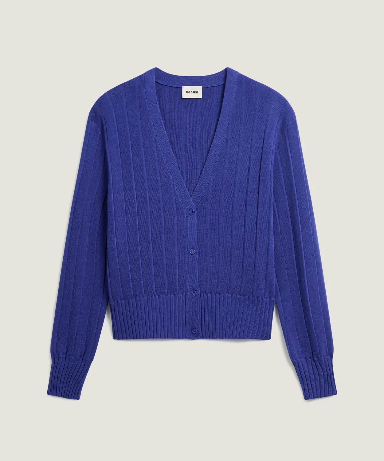 Rodier Gilet Corto Lana Merino Blu Oltremare Donna