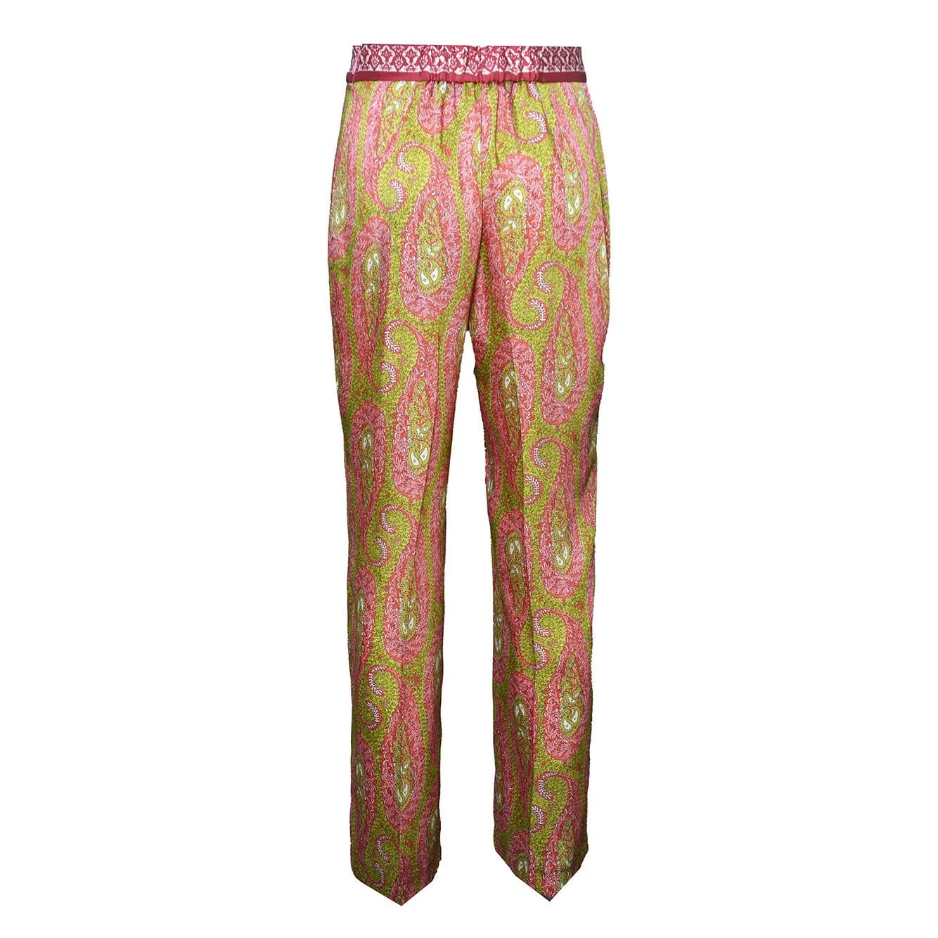 Etro WREA006999SPSJ0 pantaloni bootcut rosa verde donna