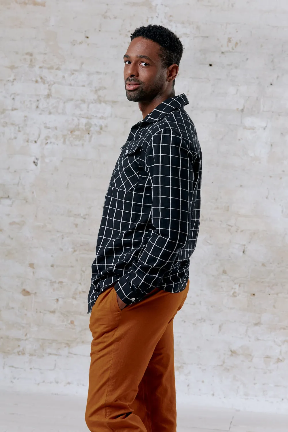 Jyoti Jwala Olive camicia uomo cotone