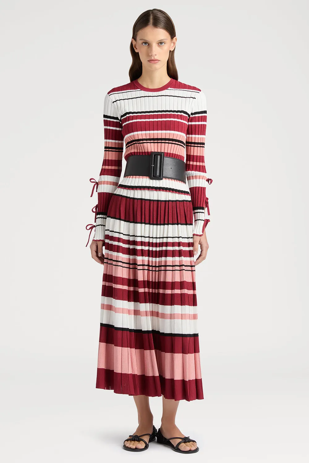 PORTS 1961 Amalfi Coast maglia bordeaux righe fiocco