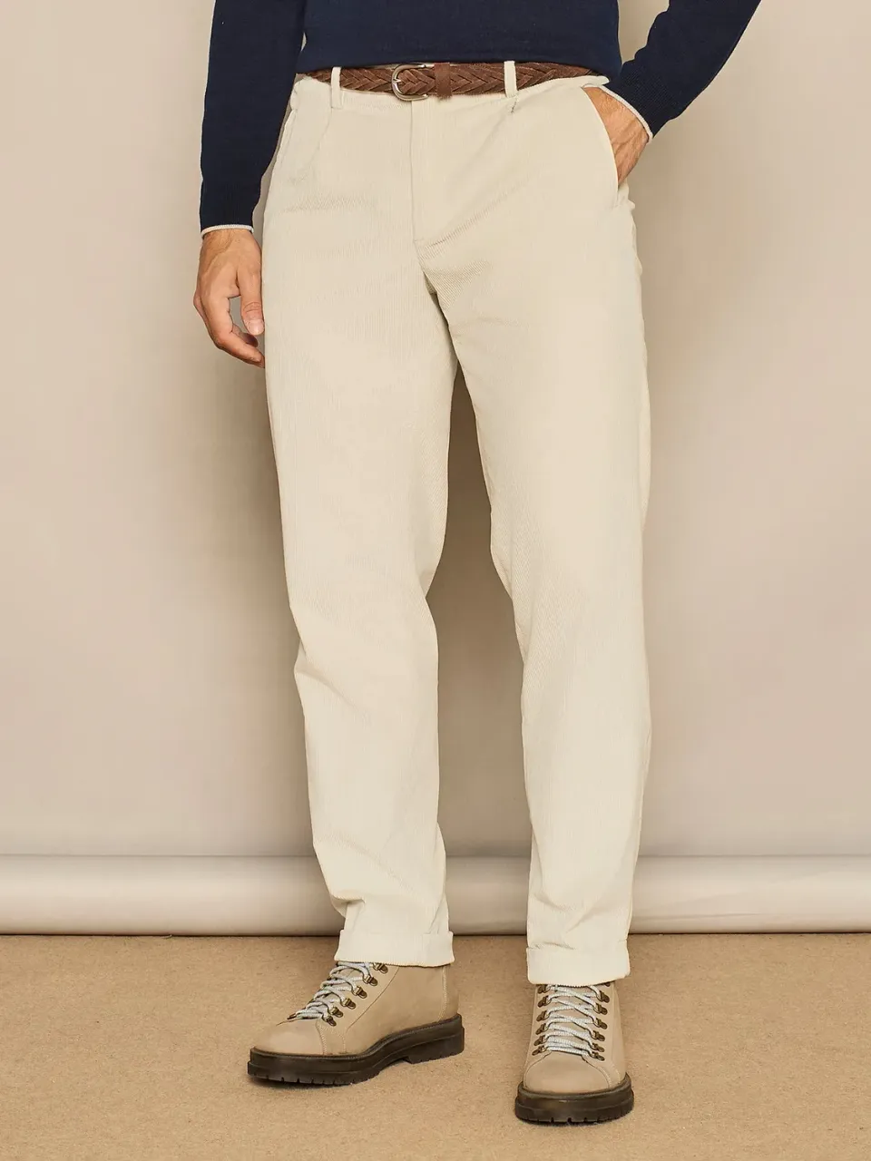 Paul Taylor Wide Fit Pantalone Velluto Burro