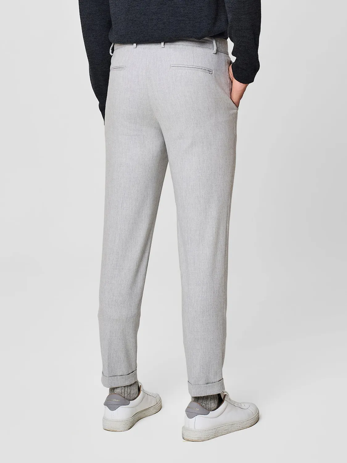 Paul Taylor Pantalone Cinque Tasche Flanella Grigio Chiaro