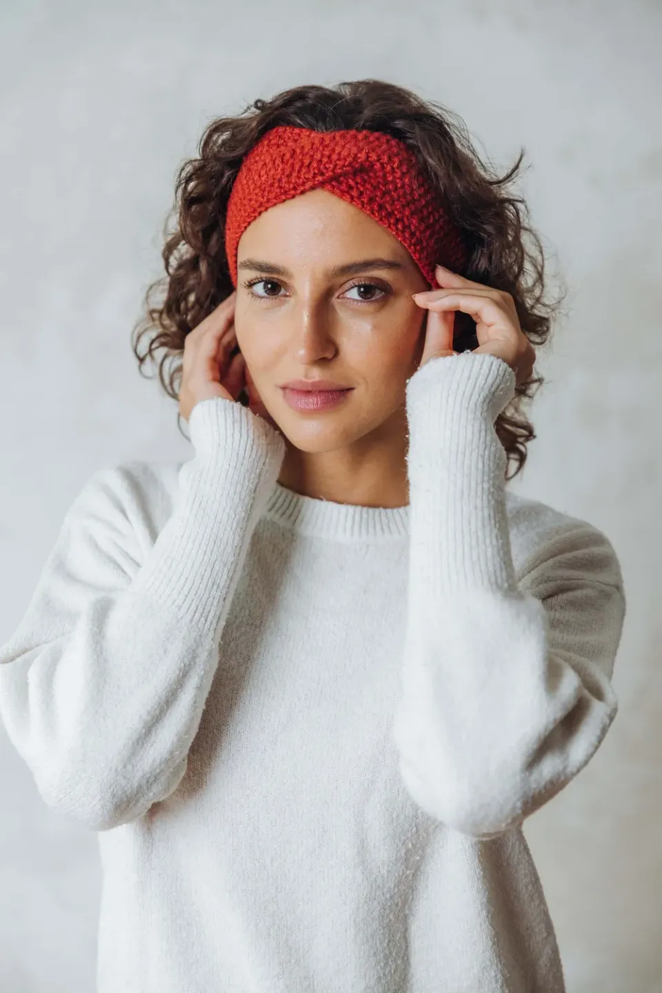 Jyoti Pichul fascia capelli baby alpaca rossa
