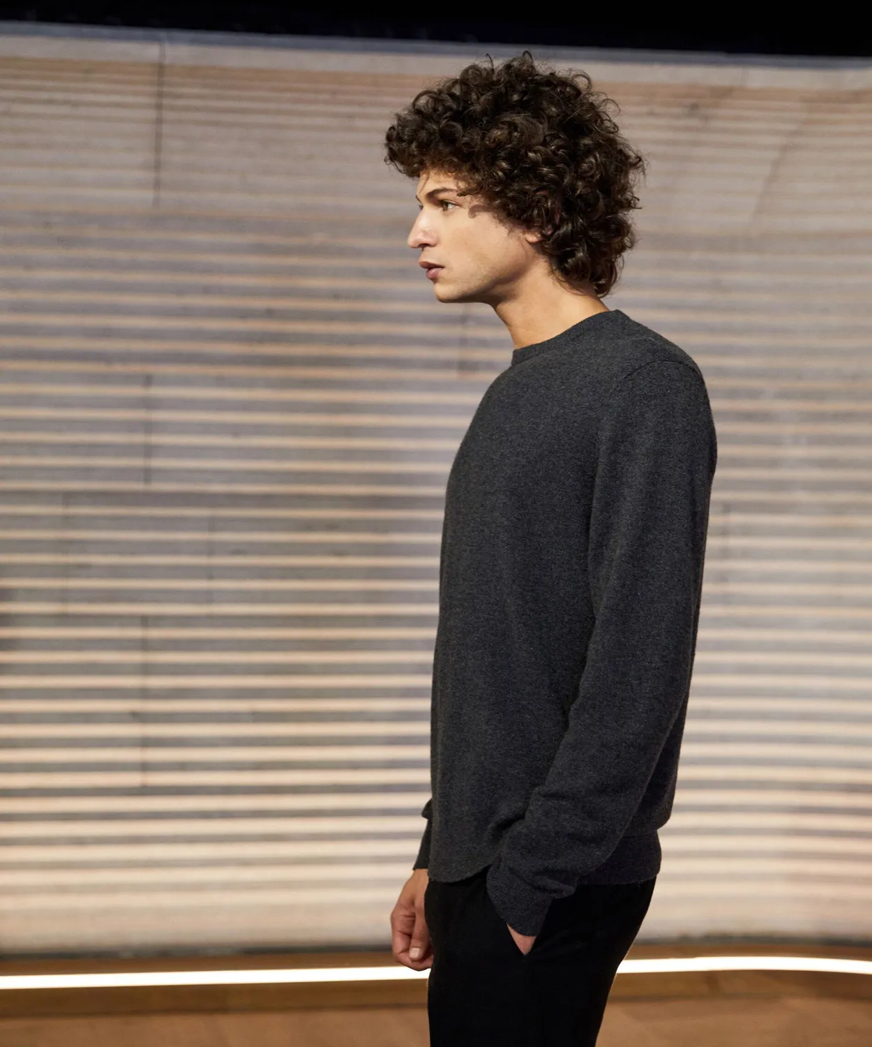 Rodier Maglia Girocollo Cashmere Uomo Antracite Caldo