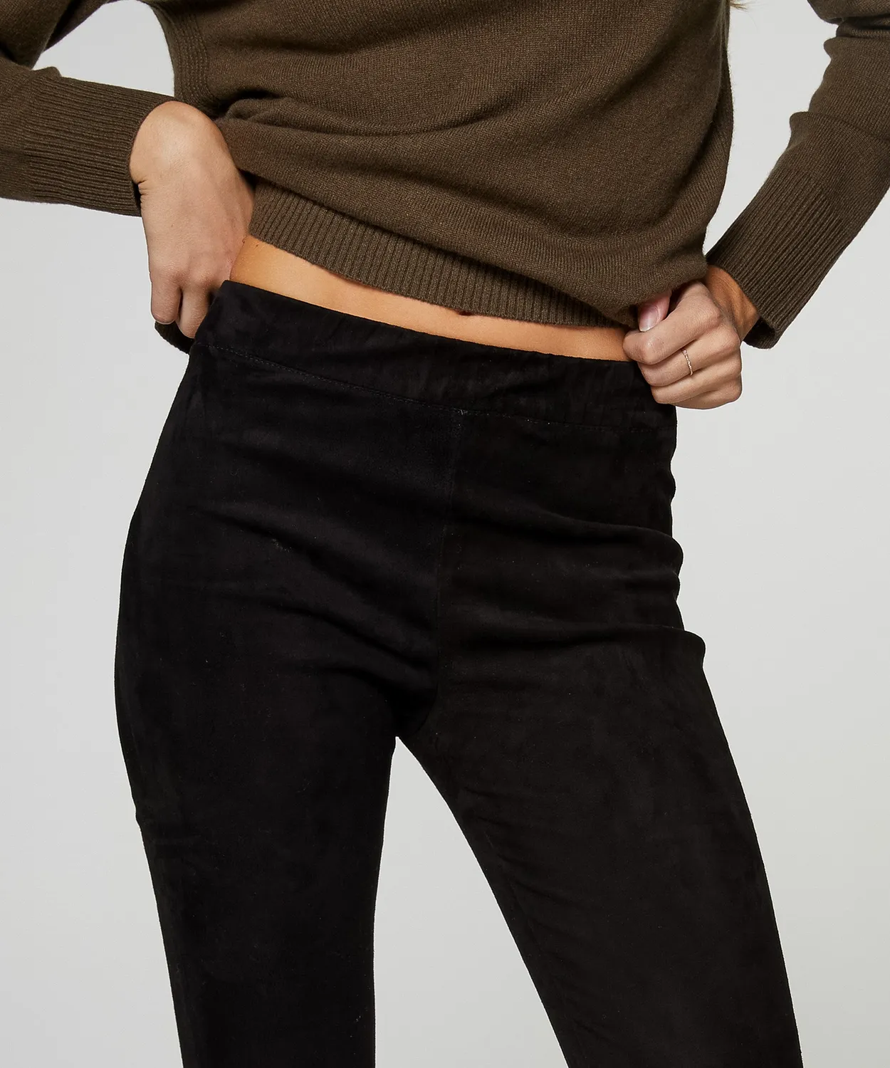 Rodier leggings in pelle agnello nero elasticizzati 34-44