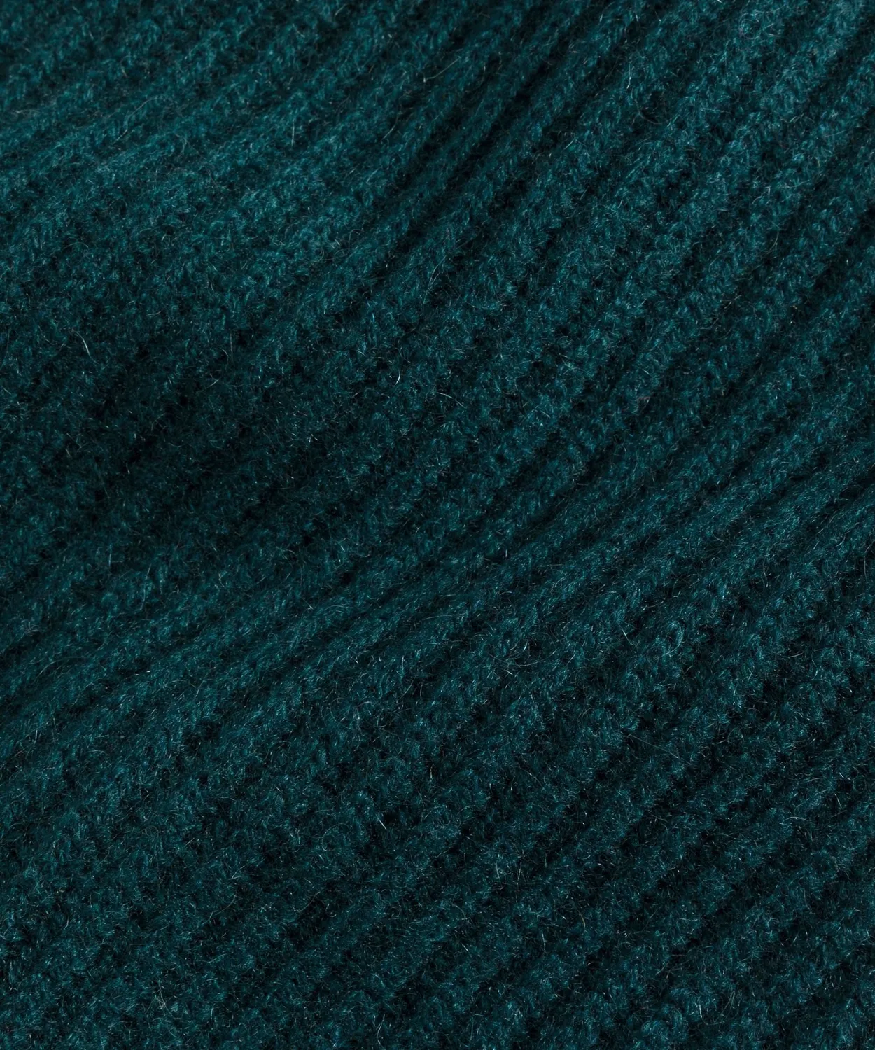 Rodier Maglione Girocollo Coste Cashmere Verde Anatra