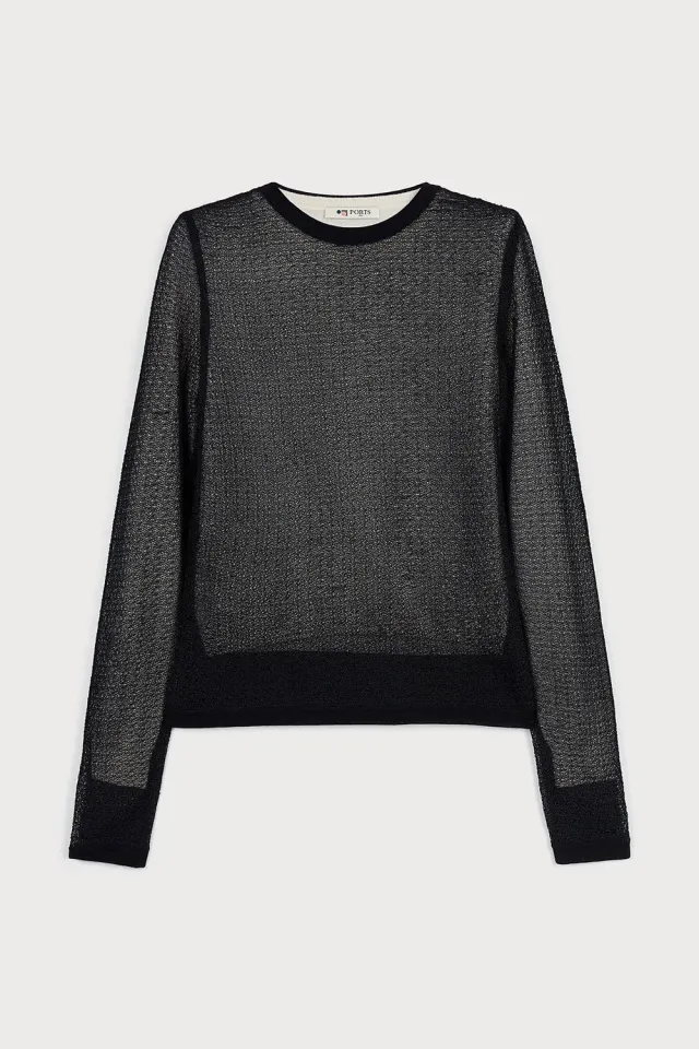PORTS 1961 Maglia Traforata Nera Mesh Traspirante