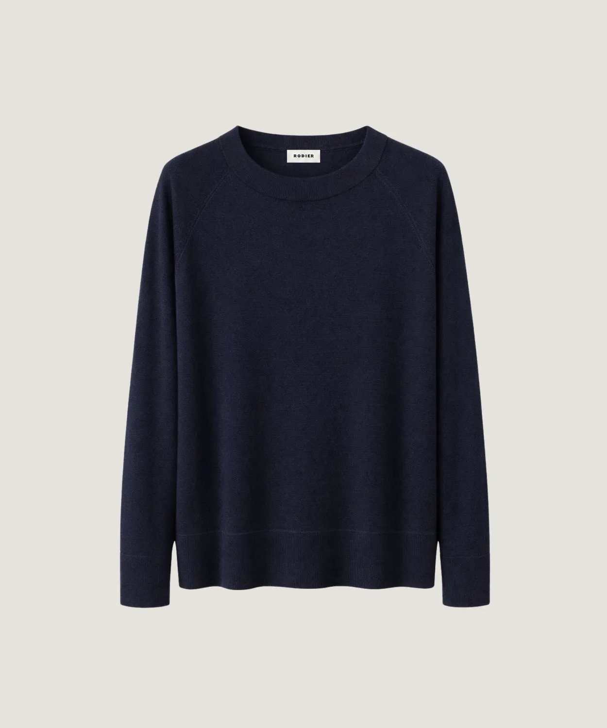 Rodier Maglione merino girocollo maniche lunghe blu marino