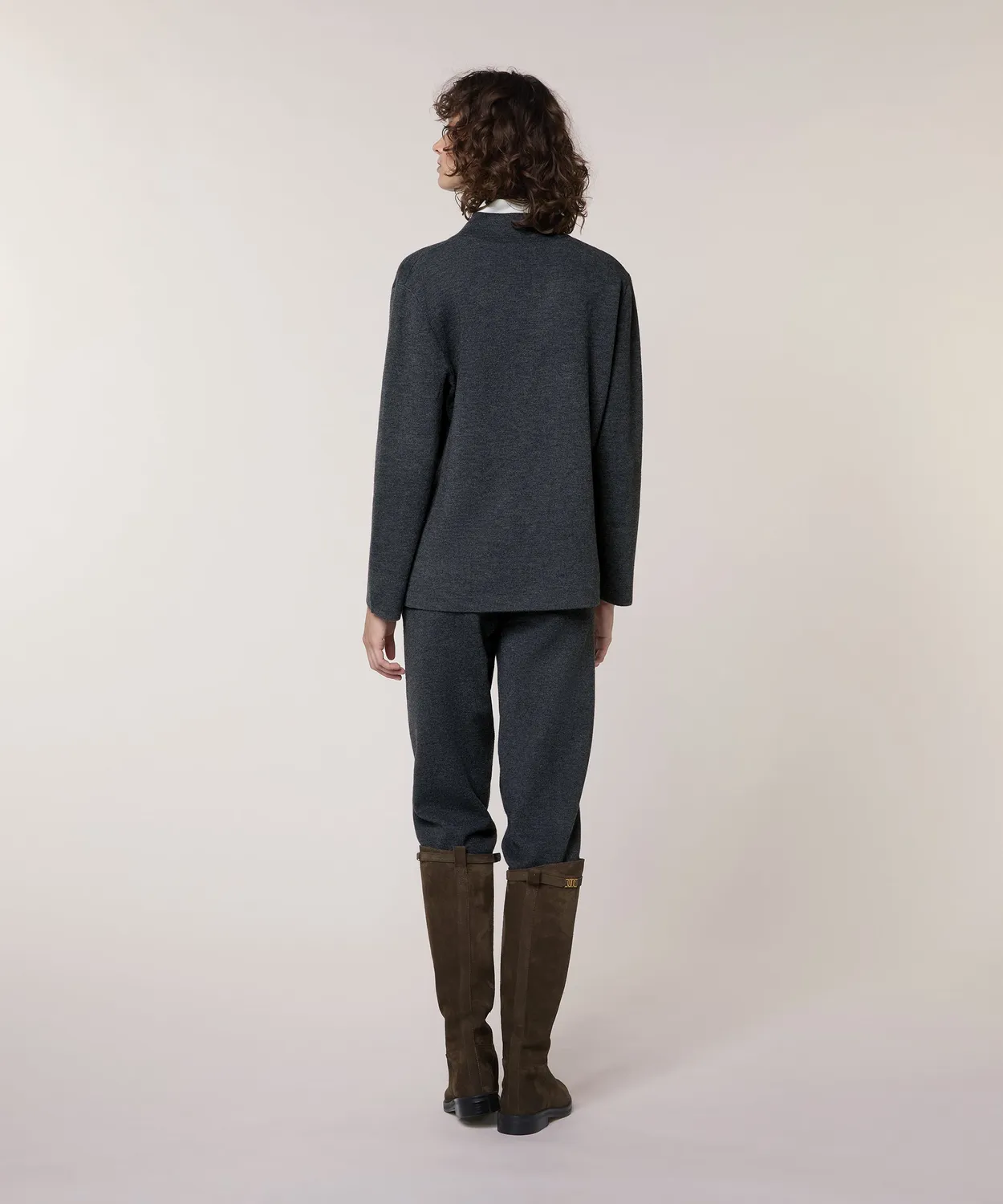 Rodier Giacca Maglia Double Face Grigio Scuro V