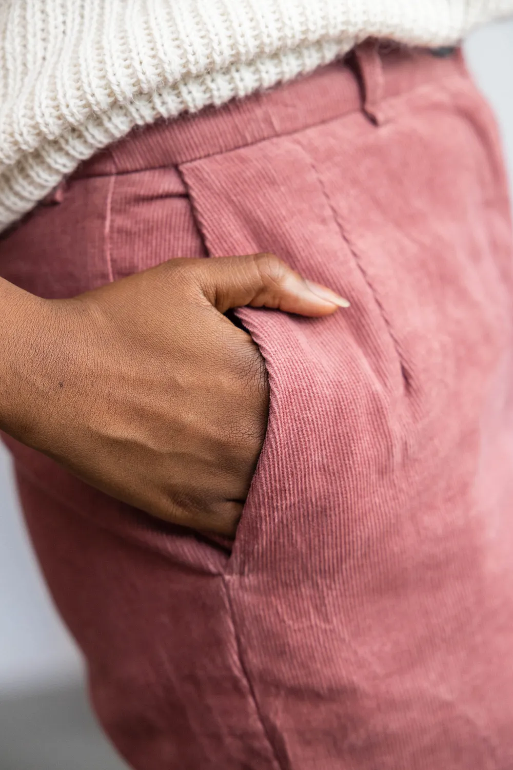 Jyoti Suhrut pantaloni velluto rosa antico