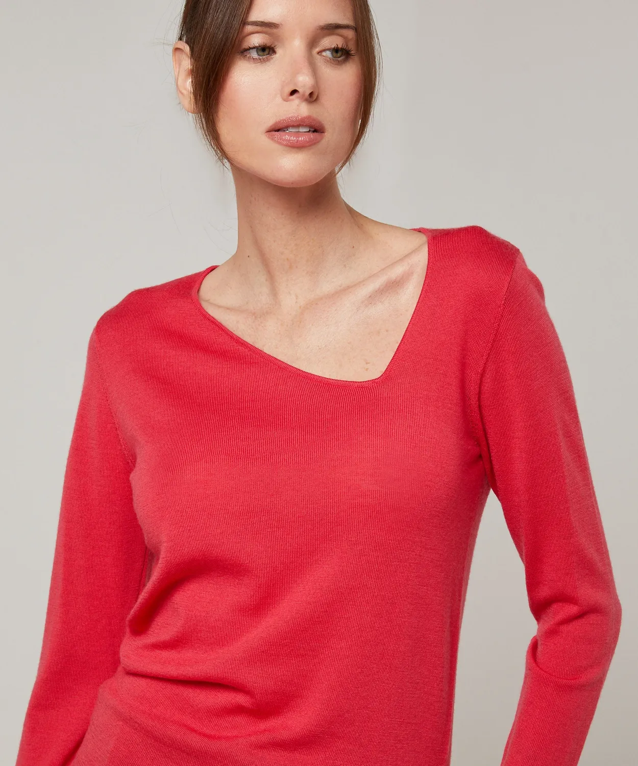 Rodier Maglione collo asimmetrico maglione framboise S