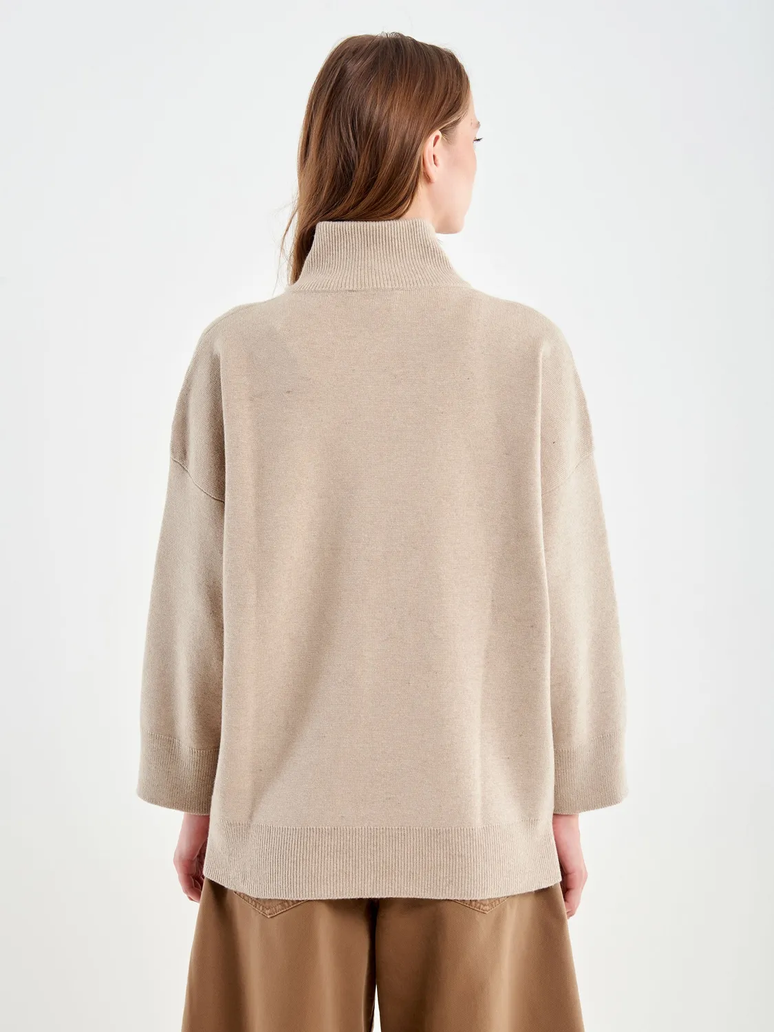 Vicolo Pull Camionneur maglia beige Unica misto lana