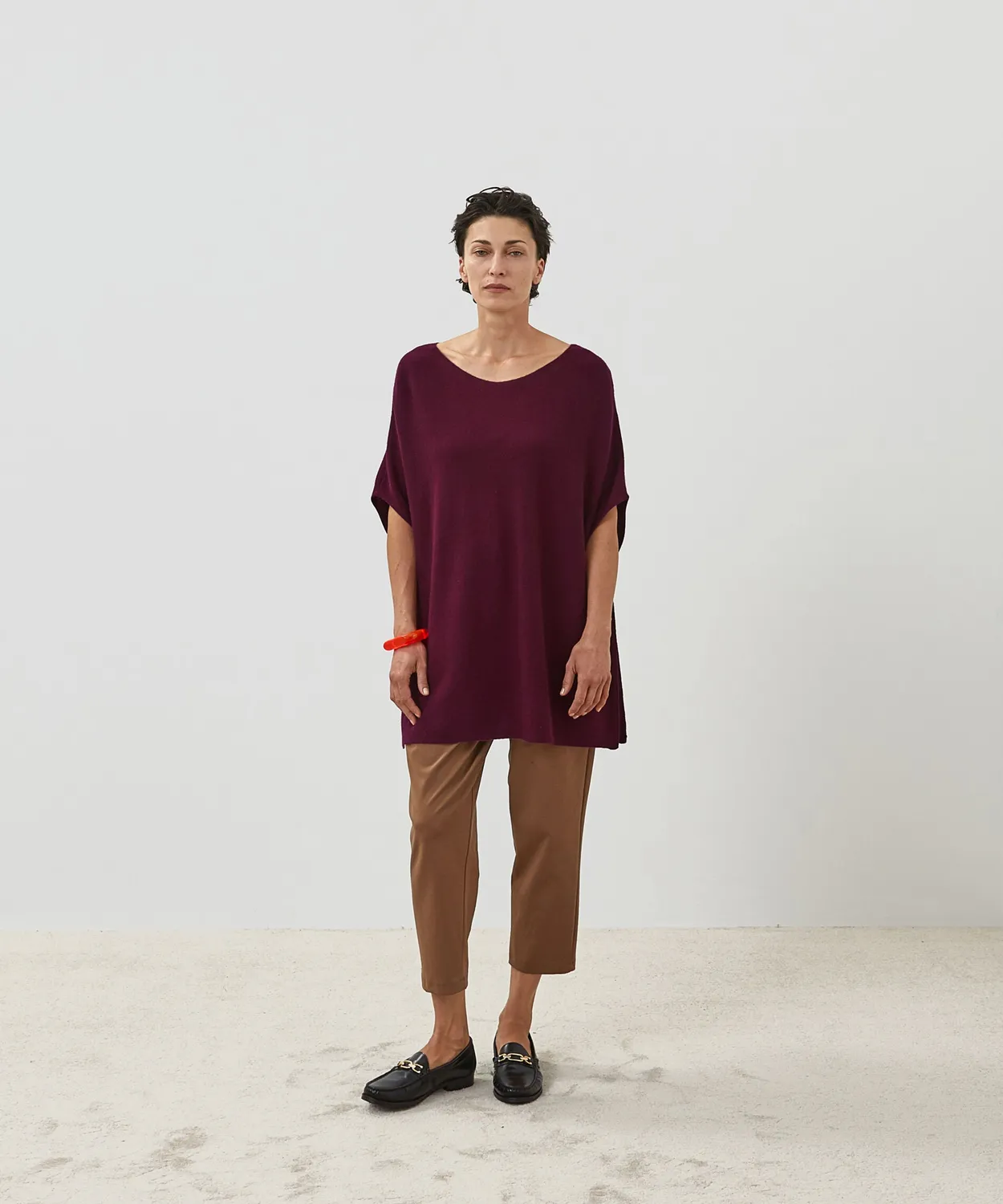 Rodier Poncho in Cashmere Lie de Vin 100%