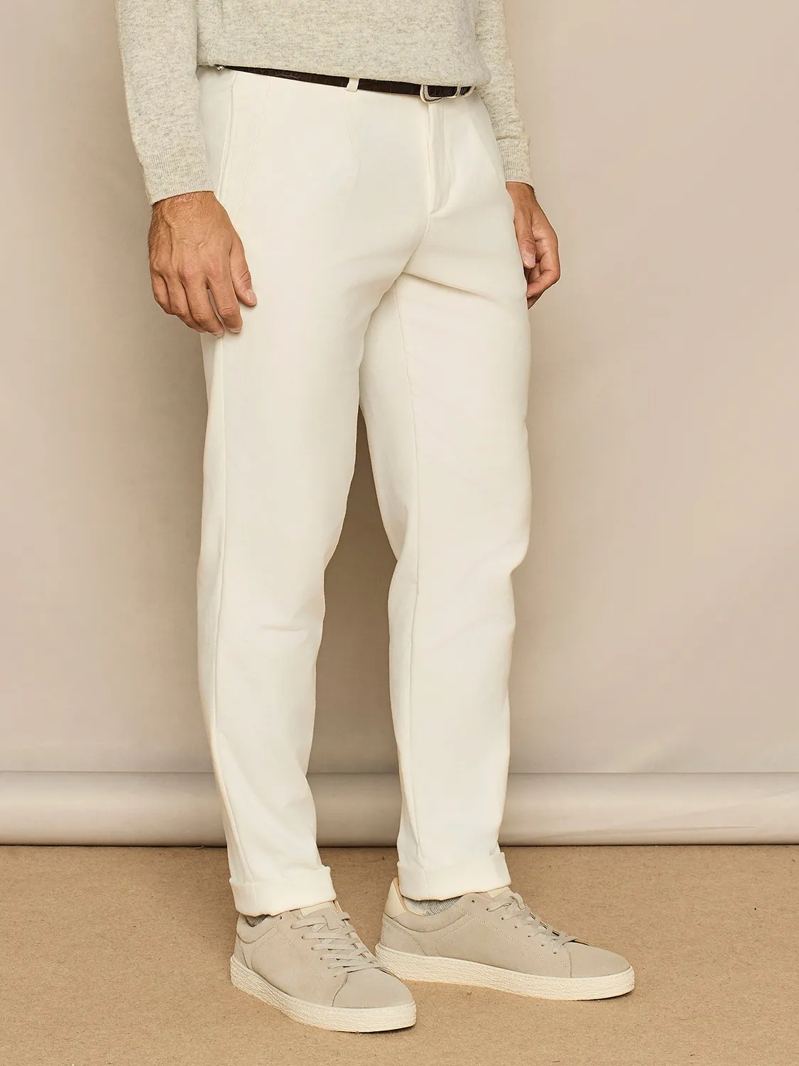 Paul Taylor pantalone wide fit fustagno bianco