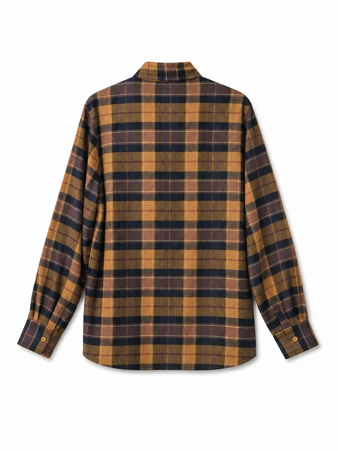 Vicolo Camicia in Flanella Check quadri senape tabacco