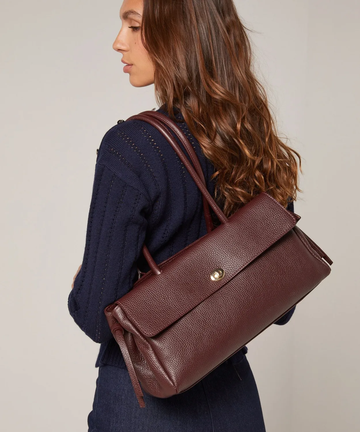 Rodier Vivienne borsa baguette bordeaux pelle agnello