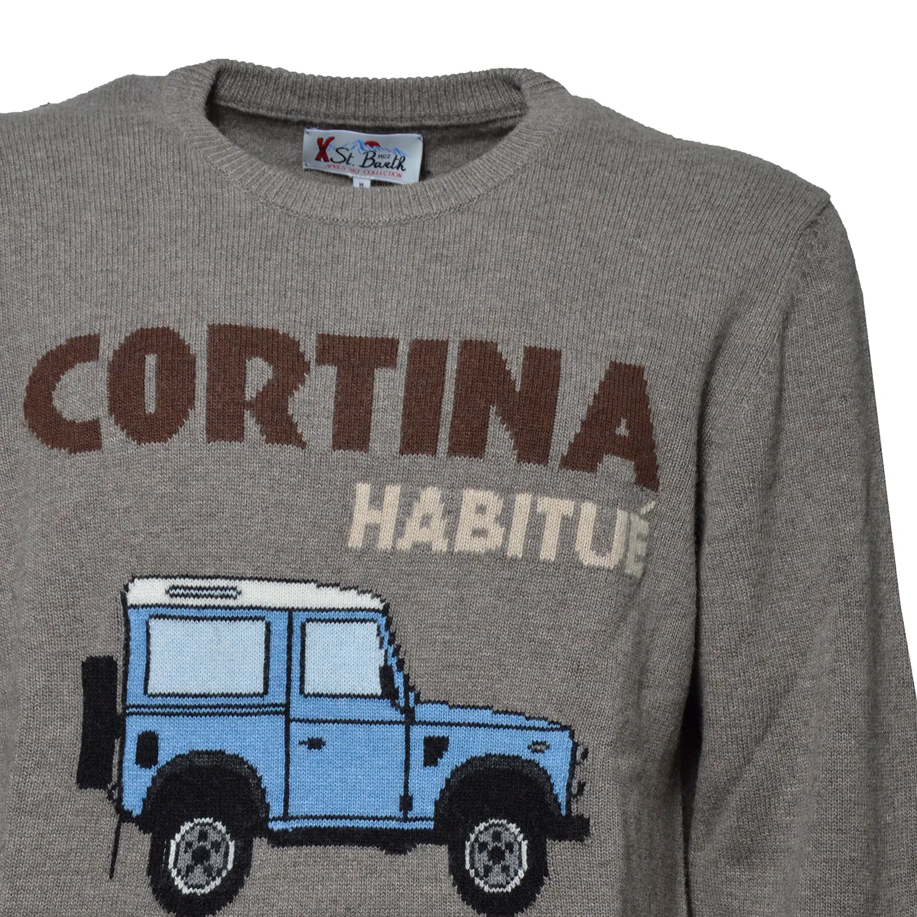 Saint Barth Heron HER0001 maglione nocciola girocollo