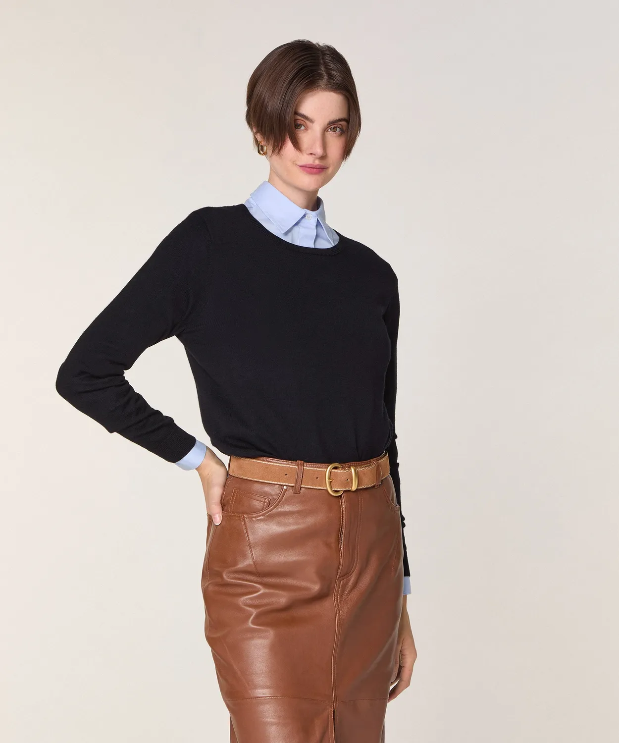 Rodier Maglione girocollo lana merino nero