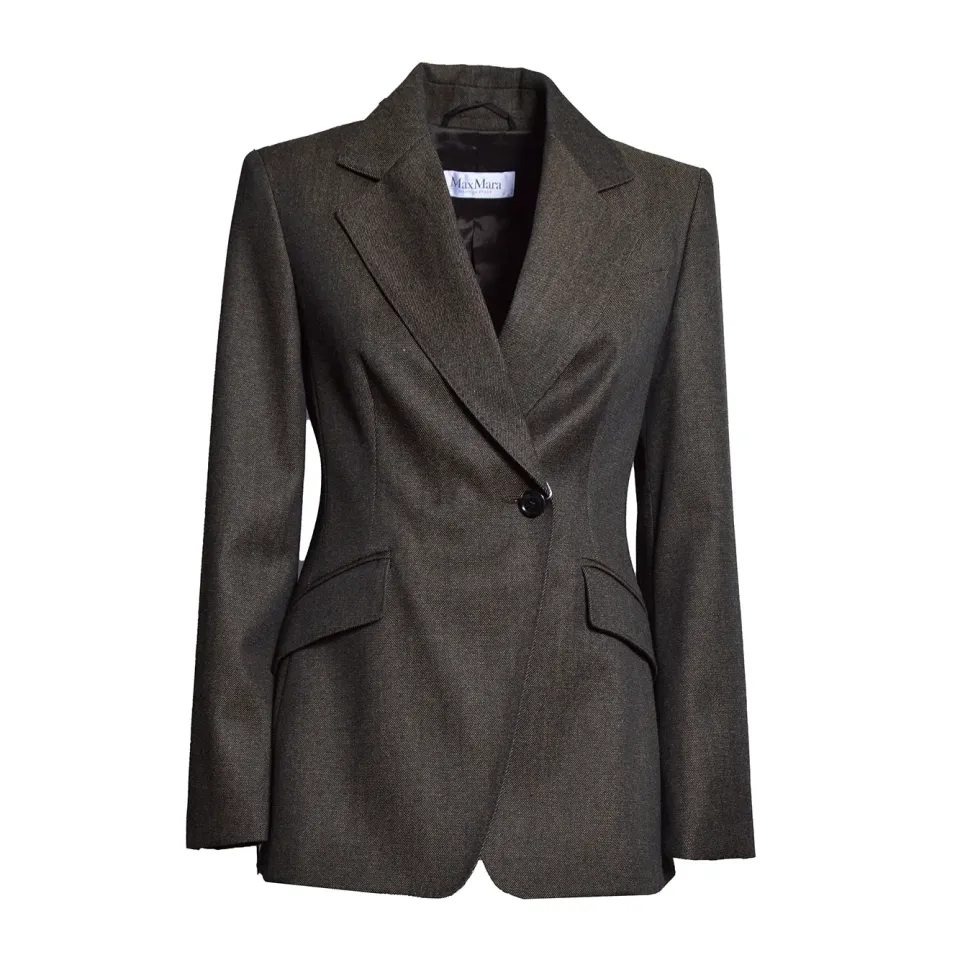 Max Mara 2621046022600 giacca marrone lana vergine