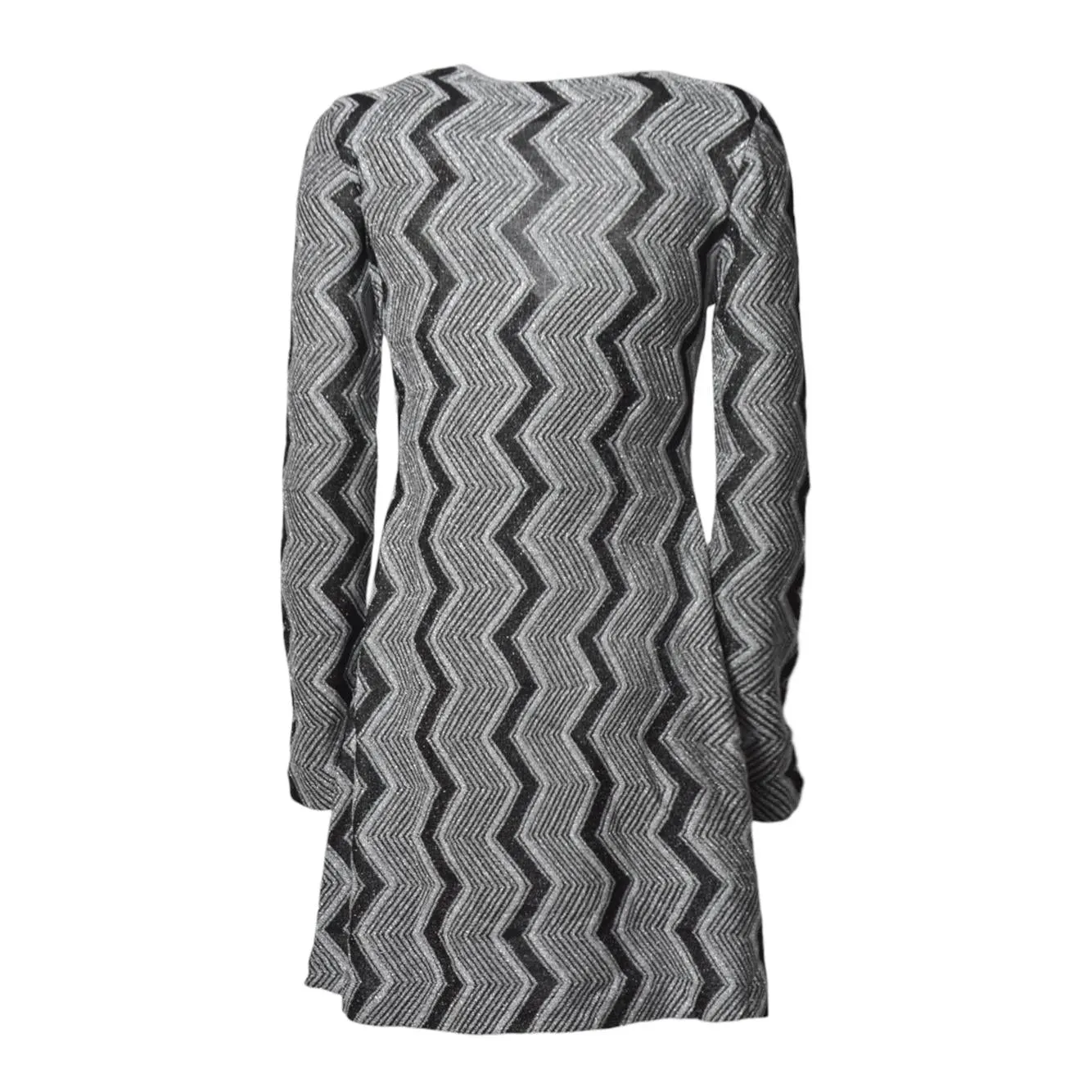 Missoni DS24WG3SBK042K abito nero argento viscosa chevron lamé