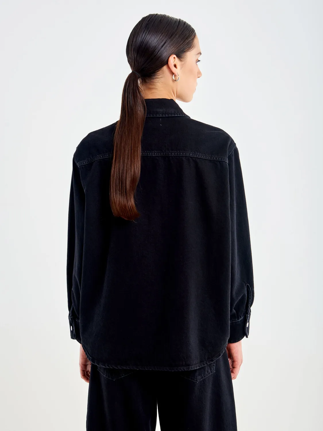 Vicolo Giacca Denim Zip giacca nera cotone taglie S M