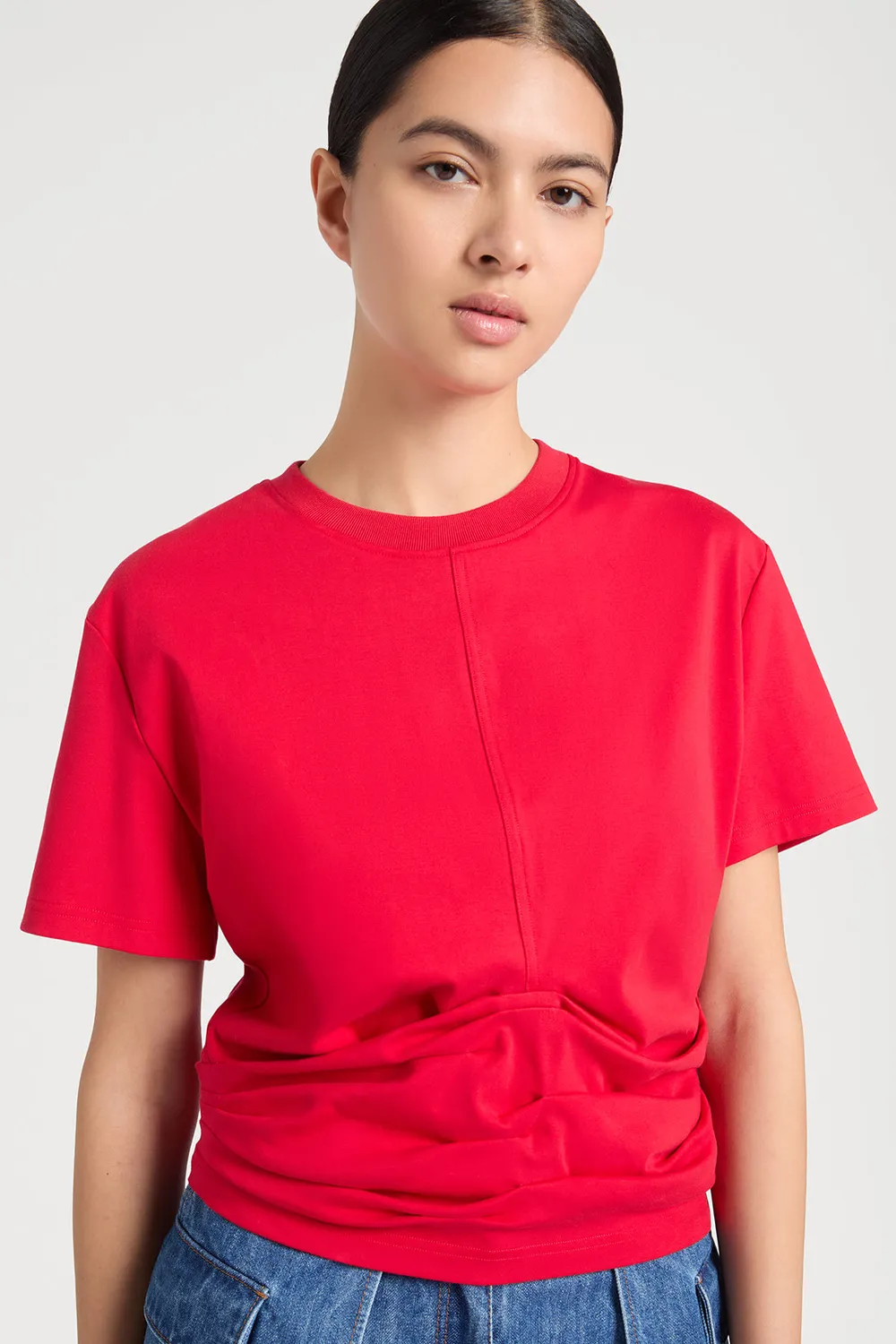 Ports 1961 PW126KKC53 crop top rosso arricciato
